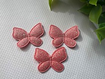 Патч бабочка-глиттер , цвет розовый