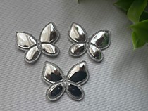 Патч бабочка-глиттер , цвет серебряный