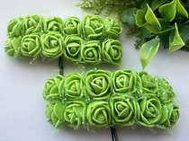 Розы из фоамирана с фатином, цвет зеленый